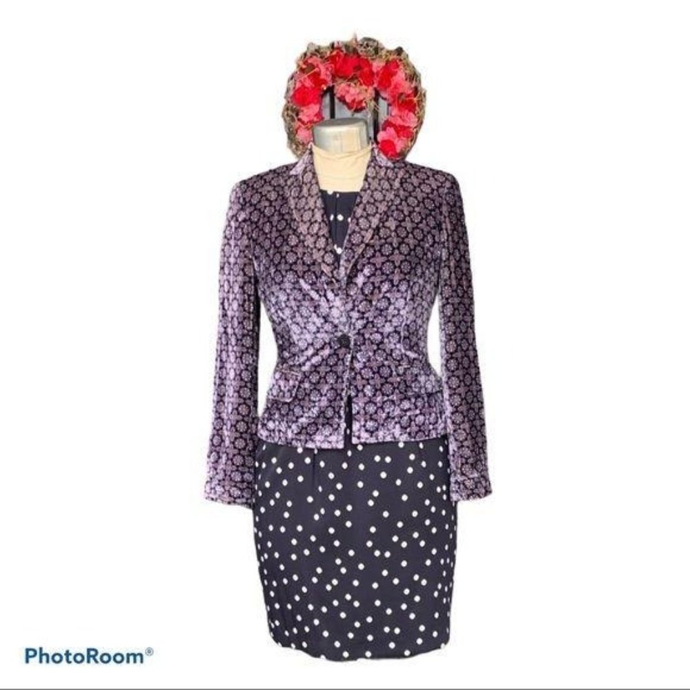 Emanuel Ungaro Vintage Floral Sulk Velvet Purple 4